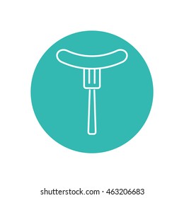 Line icon- sausag  on fork