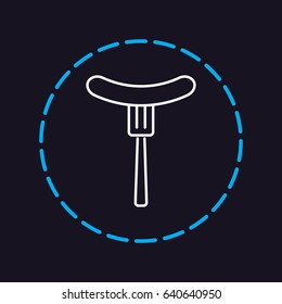 Line icon- sausag  on fork