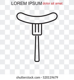 Line icon- sausage on fork