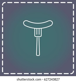 Line icon- sausage  on fork