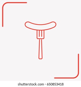 Line icon- sausage  on fork