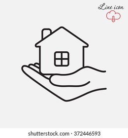 Line icon- save house
