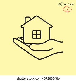 Line icon- save house