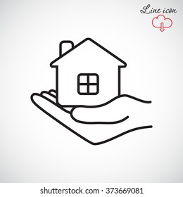 Line icon- save house