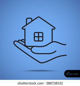 Line icon- save house