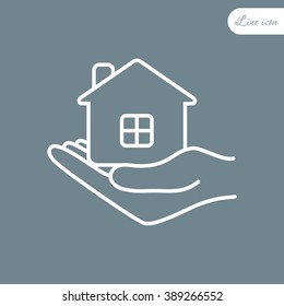 Line icon- save house