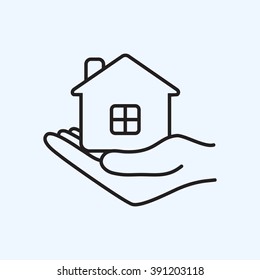 Line icon- save house