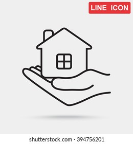 Line icon- save house