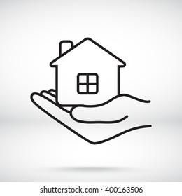 Line icon- save house