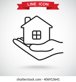 Line icon- save house