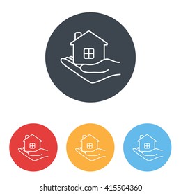 Line icon- save house