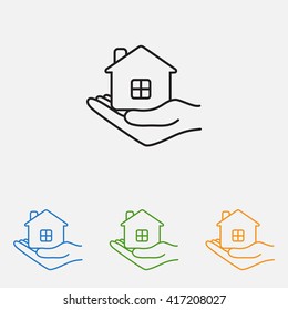 Line icon- save house