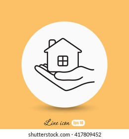 Line icon- save house