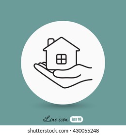 Line icon- save house