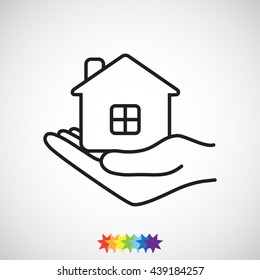 Line icon- save house
