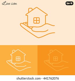 Line icon- save house