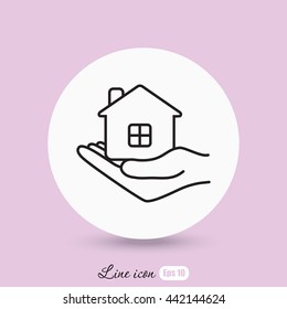 Line icon- save house