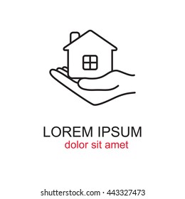 Line icon- save house