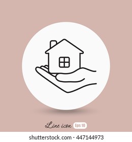 Line icon- save house