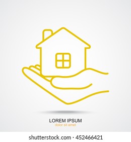 Line icon- save house