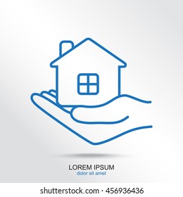 Line icon- save house