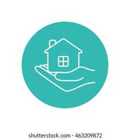 Line icon- save house