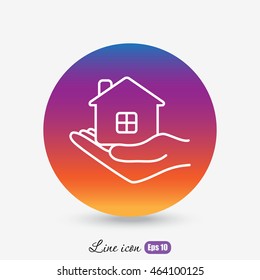 Line icon- save house