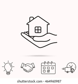 Line icon- save house