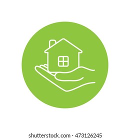 Line icon- save house