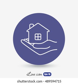 Line icon- save house