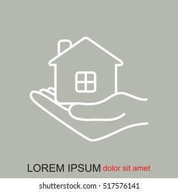 Line icon- save house