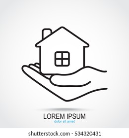 Line icon- save house