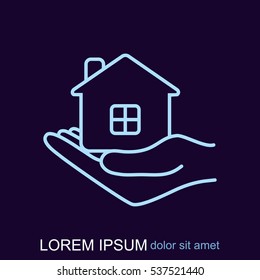 Line icon- save house