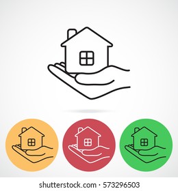 Line icon- save house