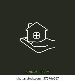 Line icon- save house