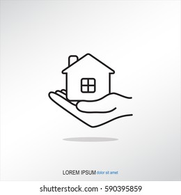 Line icon- save house