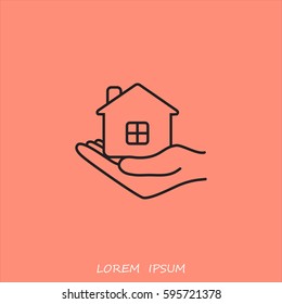 Line icon- save house