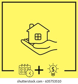 Line icon- save house