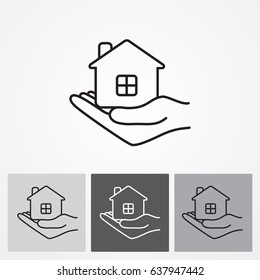 Line icon- save house