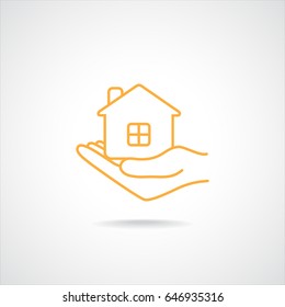 Line icon- save house