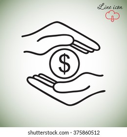 Line icon- saving  save