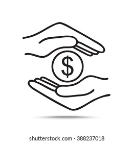 Line icon- saving  save