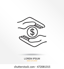 Line icon- saving  save