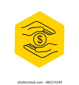 Line icon- saving  save