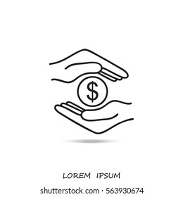 Line icon- saving  save