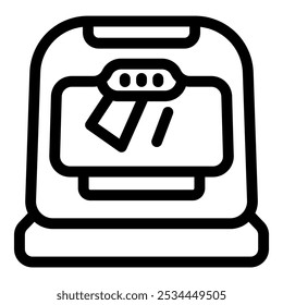 Line icon of a scanner, representing a concept of digitalization