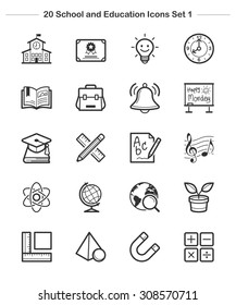 Line icon - School and Education icons set 1, thick line