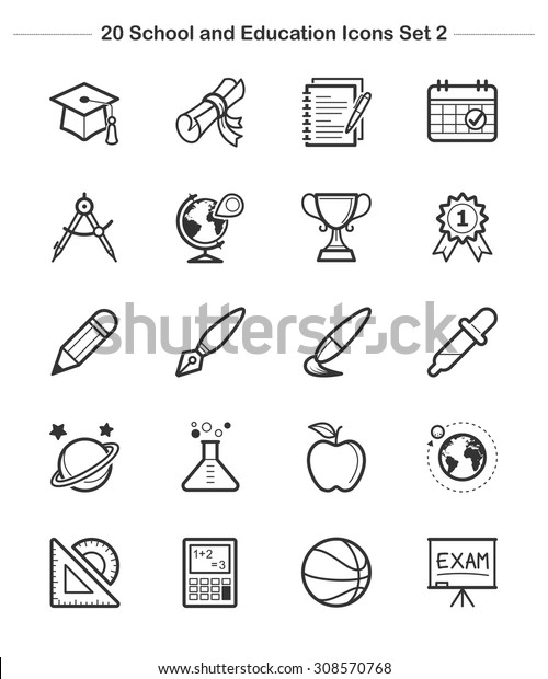 Line\
icon - School and Education icons set 2, thick\
line