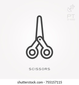 Line icon scissors
