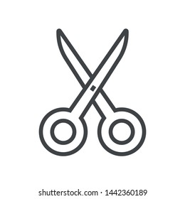 Line icon scissors. Simple vector illustration with ability to change.